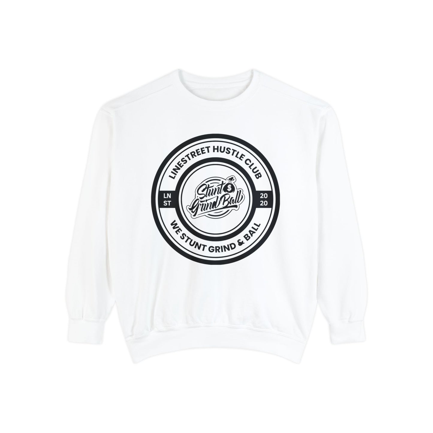 Line Street HUSTLE CLUB White Sweatshirt